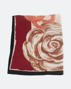 Квадратный платок из полиэстера с цветочным принтом, свежий и универсальный платок для женщин Kbas, гранатовый