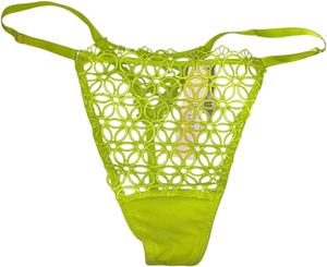 Трусики Victoria's Very Sexy Geo Daisy Lace Adjustable V-String, цвет Lime Victoria's Secret, Lime/Limelight
