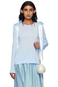 Эксклюзивная футболка Ssense с длинным рукавом и синим бантом на спине Simone Rocha, синий