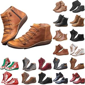 Женские ботинки Wankang на низком каблуке Челси, из искусственной кожи, с заостренным носком, широкие, без шнуровки, короткие ботильоны, B-Brown