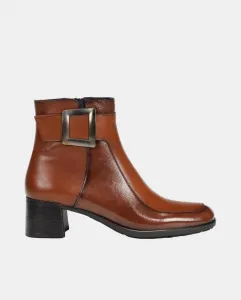 Женские ботинки из кожи с средним каблуком Fluchos, светло-коричневый