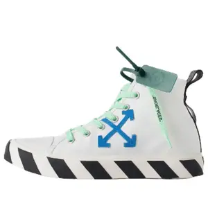 Кроссовки mid-top vulcanized canvas sneaker 'white blue green black' Off-White, белый