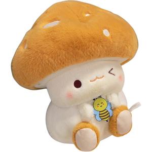 Креативная милая плюшевая кукла грибной кролик высота 30см MERCONSER, желтый