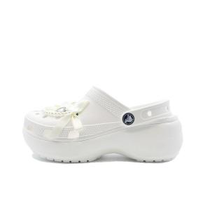 Crocs Классические сабо на платформе с подкладкой, крылья бабочки, двойные, милые, кампусные, пляжные, унисекс, белые