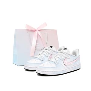 Nike Детские кроссовки для скейтбординга Court Borough, устойчивые к истиранию, синяя розовая, для подростков