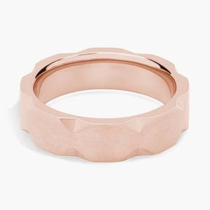 Современное составное кольцо с шестигранной огранкой из розового золота 14 карат (5 мм) Blue Nile