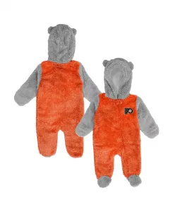 Новорожденные и младенцы (мальчики и девочки) Оранжевый комбинезон Philadelphia Flyers Game Nap Teddy на молнии с подкладкой из флиса Outerstuff