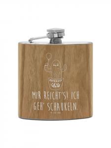 Mr. & Mrs. Panda Фляга Flachmann Hund Blume mit Spruch in Braun