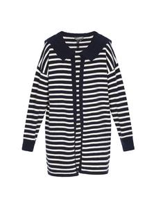 DreiMaster Женский кардиган темно-синего и кремового цвета