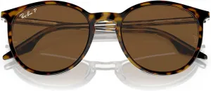 Женские круглые солнцезащитные очки Ray-Ban RB2204F, Havana on Transparent/Brown Polarized
