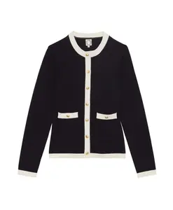 Кардиган Corentin из темно-синего шелка и хлопка. Ines De La Fressange Paris, синий