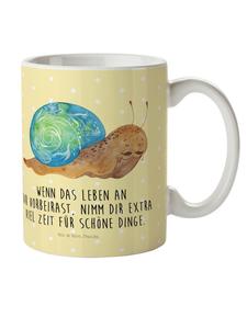 Детская кружка Улитка Сэр с надписью в пастельно-желтых тонах Mr. & Mrs. Panda