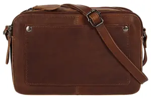 Сумка через плечо Cluty, натуральная кожа, цвет Cognac