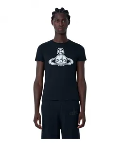 Футболка из хлопкового трикотажа с логотипом Vivienne Westwood, черный