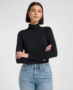 Женская футболка с высоким воротником и длинными рукавами Lee, черный