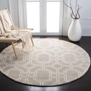 Ковер SAFAVIEH, 183 x 183 см, Soho Collection Grey/Ivory SOH414B ручной работы из премиальной шерсти и вискозы