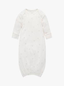 Детский хлопковый комбинезон с длинными рукавами Purebaby, Vanilla Bear