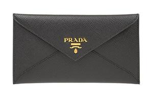 PRADA Женский бумажник из телячьей кожи черный