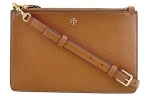 Сумка через плечо из личиевой зернистой кожи TORY BURCH, женская, коричневая