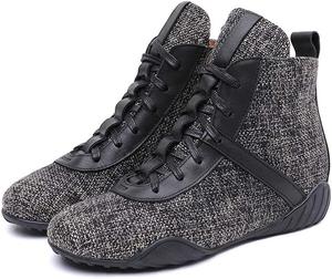 JLFZC Женские низкие ботинки на щиколотку, повседневные шнурованные ботинки из хлопка и льна для работы, прогулок на улице, черные, 35 размер (UK 2 / US 4)