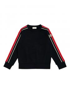 Свитшот с трехцветной отделкой Moncler Enfant, синий