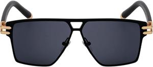 Женские солнцезащитные очки Melrose Fashion для мужчин, панк-бренд, женские солнцезащитные очки в стиле Y2K, винтажные очки, защита от ультрафиолета UV400, модель YZ2321, Black Gold