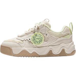 Легкие амортизирующие низкие детские скейтерские кеды Antakids, Fish Belly белый/светло-желтый