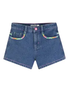 Джинсовые шорты с вышивкой Billieblush, синий