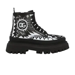 Ботинки Dolce & Gabbana Dolce & Gabbana Combat Boot Kids Black Graffiti, черный