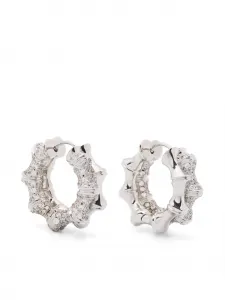 Двойные бамбуковые кольца с паве Eddie Borgo, серебяный