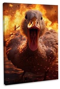 Картина на холсте Hustling Sharks Fire Duck II, оранжевый