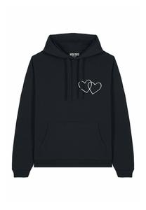 Толстовка DOUBLE HEART EMBROIDERY UNISEX - Hoodie Mira Paris, черный