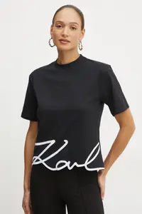 Хлопковая футболка Karl Lagerfeld, черный