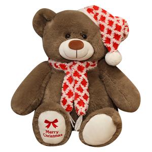 Рождественский плюшевый мишка, 50 см MERCONSER, коричневый/красный
