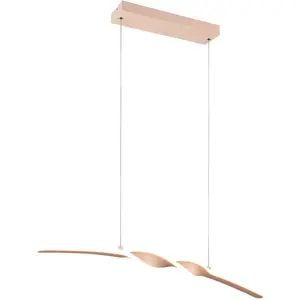 Светильник REALITY LED подвесной GINKO, подвесной светильник LED 18W 1980 люмен 3000K теплый белый LED-панель 1 шт. Теплый белый Подвесной светильник для столовой, регулируемая высота до 150 см, ширина 79 см Reality Leuchten, песочный