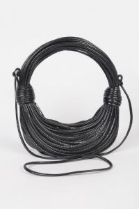 Сумка-хобо из искусственной кожи и веревки FASHNZFAB, черный