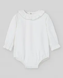 Детское боди из трикотажа коллекция Эссенсиал Paz Rodríguez, белый/коричневый