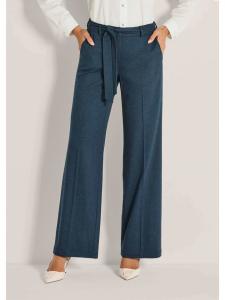 MADELEINE Широкие брюки-палаццо с поясом, темно-синего/меланжевого цвета