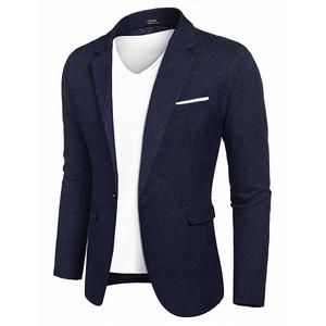 Мужской блейзер casual slim fit однобортный пиджак легкая спортивная куртка Coofandy, Navy Blue