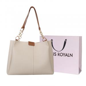 LOUIS ROYALN Сумка-шоппер, White & Coffee+Custom Shopping Bag