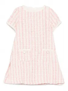 Твидовое платье в полоску Patachou, розовый