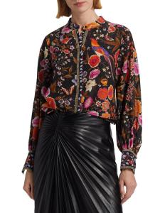 Шелковая блузка с цветочным принтом Fionna Kobi Halperin, черный мульти