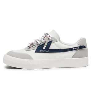 Износостойкие, легкие, дышащие и нескользящие. Низкие мужские кроссовки для скейтбординга WARRIOR, White Gray Dark Blue