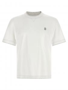 Футболка с двойным слоем Brunello Cucinelli, белый