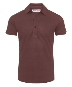 Льняная рубашка-поло с тремя пуговицами. Orlebar Brown, красный