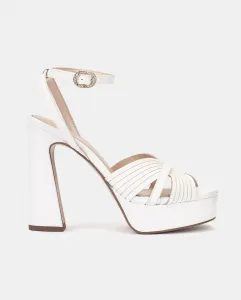 Женские кожаные босоножки Montefioralle на платформе с блочным каблуком Pedro Miralles, белый