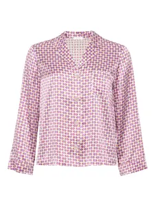 Шелковый пижамный топ Disque с геометричным принтом ERES, фиолетовый