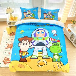 Disney Комплект постельного белья 1,8 м, 4 предмета, простыня на резинке, Bass Light Year, хлопок