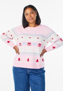 Джемпер Zizzi MIT WEIHNACHTSMOTIV, Pink Lady Comb/Light Pink