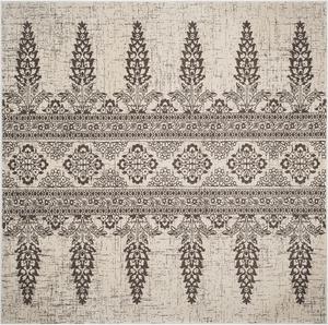 Ковер SAFAVIEH, 201 x 201 см, коллекции Evoke - Ivory & Silver, дизайн Boho, без линьки и простой в уходе, идеален для помещений с высокой проходимостью в гостиной, спальне (EVK521S)